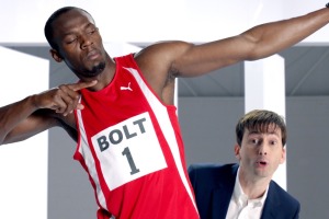 David Tennant and Usain Bolt Virgin Media